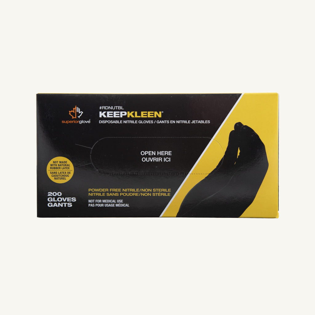 Gants KeepKleen® RDNUTBL en nitrile noir (200 gants par boîte)
